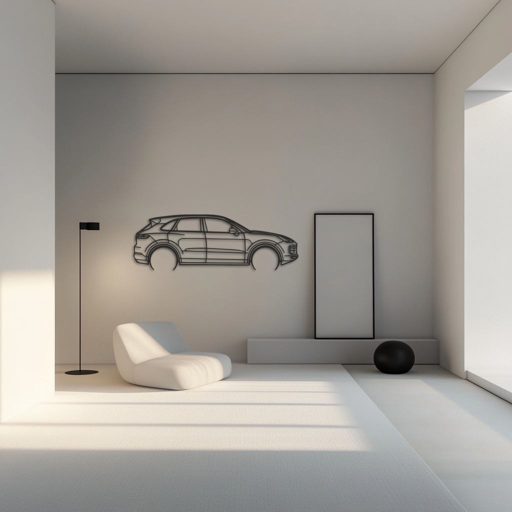 Porsche Cayenne turbo Silhouette Metal Wall Art