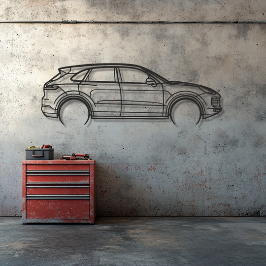Porsche Cayenne turbo Silhouette Metal Wall Art