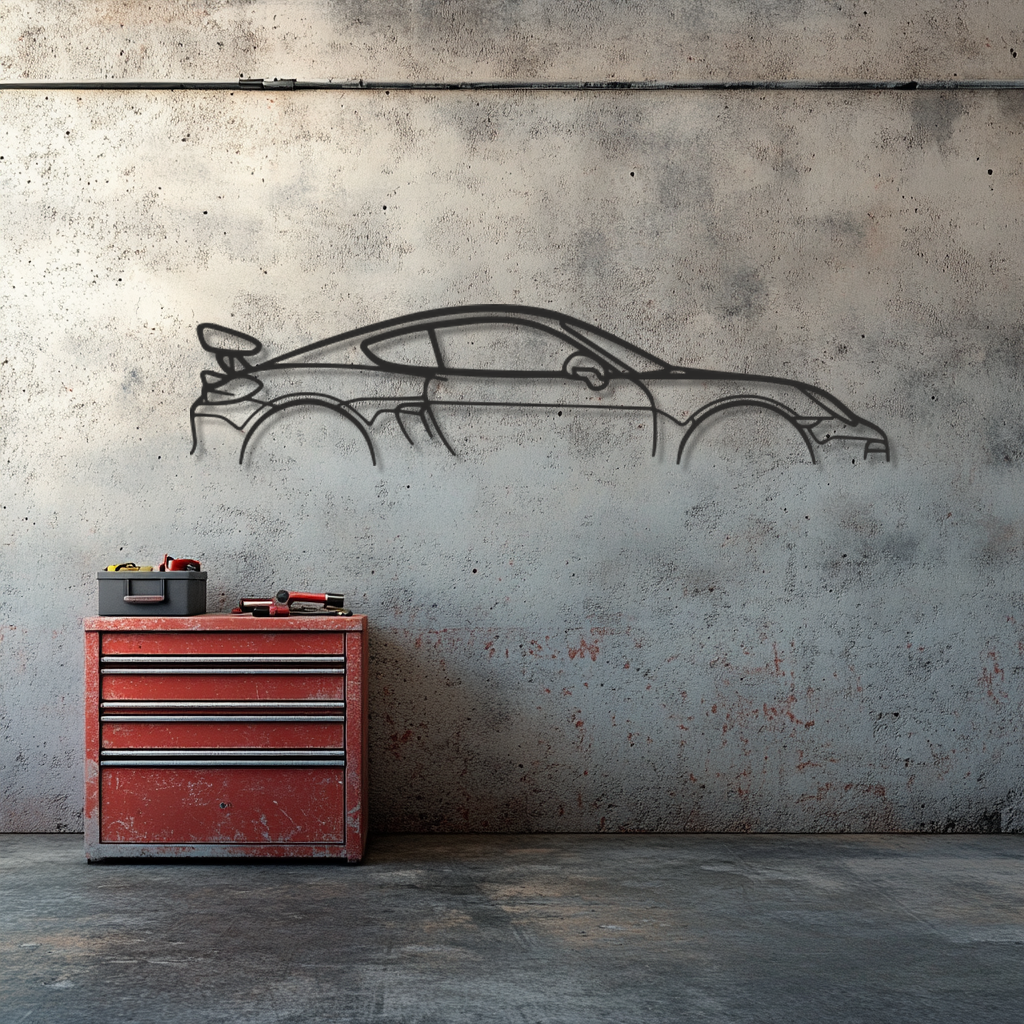 Porsche Cayman GT4 Silhouette Metal Wall Art