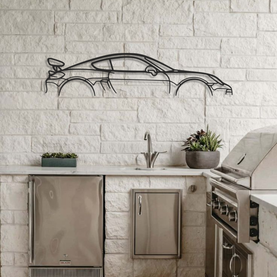 Porsche Cayman GT4 Silhouette Metal Wall Art