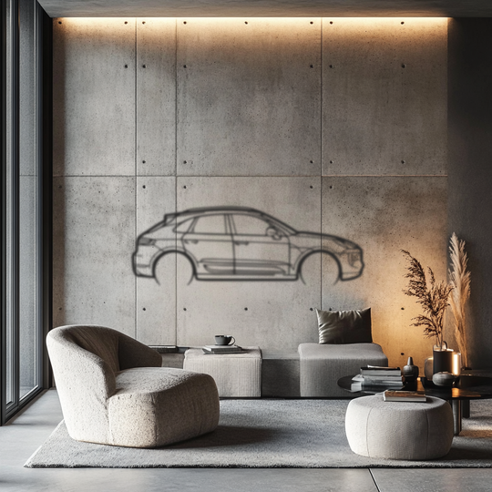 Metallwandkunst, Silhouette des Porsche Macan GTS