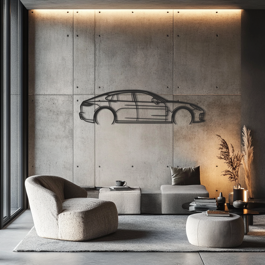 Porsche Panamera GTS Silhouette Metal Wall Art