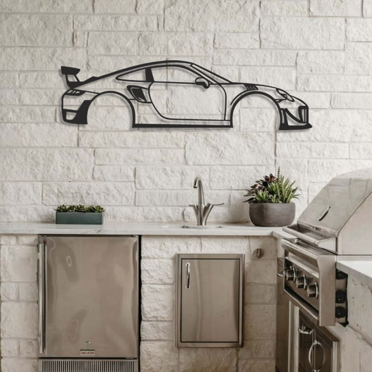Porsche 911 Silhouette Metal Wall Art