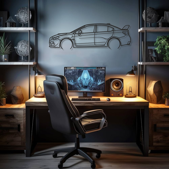 Subaru WRX Silhouette Metal Wall Art