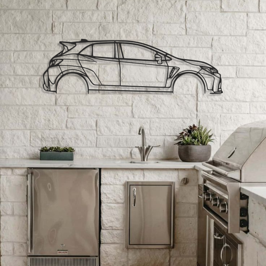 Toyota Corolla GR Silhouette Metal Wall Art
