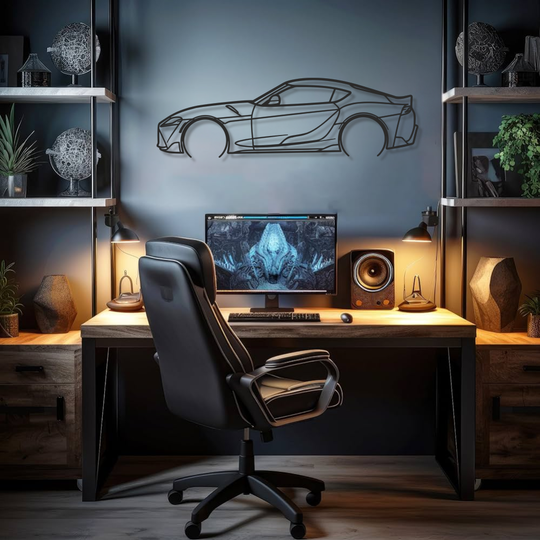 Toyota Supra GR Silhouette Metal Wall Art