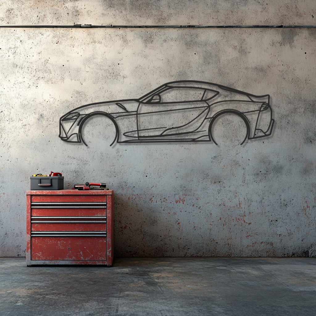 Toyota Supra GR Silhouette Metal Wall Art