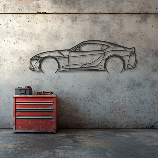 Toyota Supra GR Silhouette Metal Wall Art